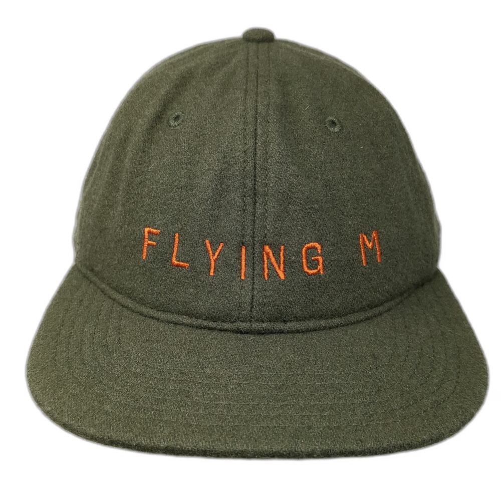 as colour Flying M Baseball Cap Green One Size Wool Blend Slideback Orange Hat